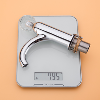 Robinet de lavabo en laiton massif avec poignée à bouton en cristal, mitigeur de lavabo à levier unique pour salle de bain, fabriqué à Kaiping