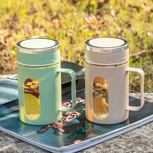Usine <span class=keywords><strong>Pas</strong></span> <span class=keywords><strong>Cher</strong></span> Logo Personnalisé Bouteilles D'eau En Verre Poignée Étanche Tasse D'eau Chaude pour Usage De Bureau Activités De Plein Air Camping <span class=keywords><strong>Tours</strong></span> - Product Image 5