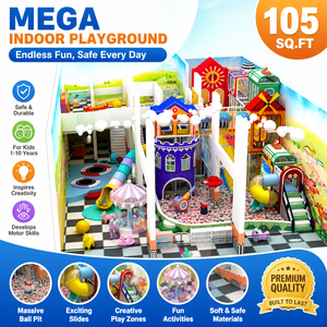 Château de jeu modulaire extensible pour enfants, idéal pour la rénovation et l'amélioration des aires de jeux intérieures commerciales - Product Image 1