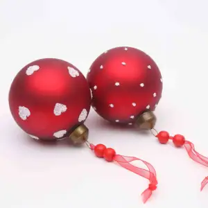 Red Christmas Tree Hanging Baubles Christmas Glass Ball Baubles