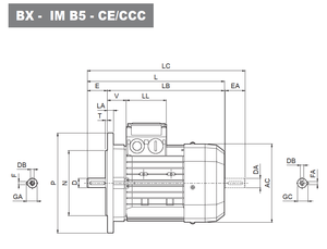 มอเตอร์สามเฟสแบบอะซิงโครนัส Bonfiglioli IE3 รุ่น BX ซีรีส์ BX - Product Image 4