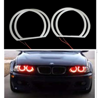4X131MM Jaune. Ambre. Rouge. Bleu. Vert. Anneaux halo en coton avec LED SMD Angel Eyes pour BMW E36 E38 E39 E46