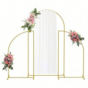 3PCS/Set Gold White Black Fashionable Wedding Arch <b>Backdrop</b> <b>Stand</b> Metal Customized Size Baby Shower Outdoor Birthday Decoration - Product Image 1