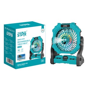 พัดลมตั้งโต๊ะพกพาขนาดเล็ก 6 นิ้ว รุ่น Winning Star Cross-Border Outdoor แบบพอร์ต Type-C/USB ใช้ไฟ DC5V - Product Image 1