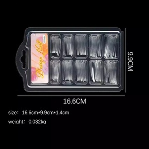 100 Piezas de Uñas Trapezoidales Adhesivas, Extensión Especial, Uñas Artificiales Transparentes Puntiagudas - Product Image 4