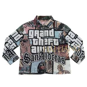 Giacca in Tessuto Tapestry di Alta Qualità per Uomo, Stile Streetwear, con Cerniera, Personalizzabile - Product Image 1