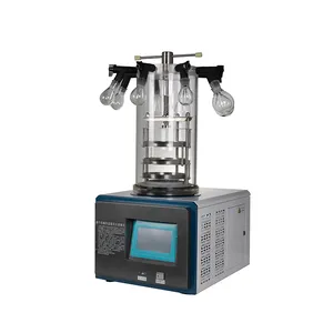 Small size lyophilizer vaccum lab vacuum freeze dryer machine with 8 port manifold