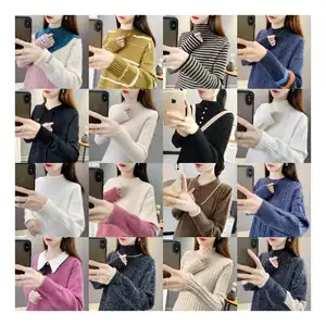 Autumn Winter Clothes Casual Tops Jumper Knit Sweaters Big Cable Crew Neck Sweater Women Pullover Women's Sweaters