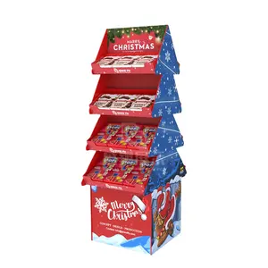 Supermarkt Golfkarton Kerst Dubbelzijdig Kartonnen Fsdu Gift Plank Display Snoep Display Rack