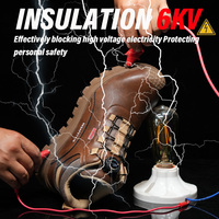 Chaussures de sécurité pour hommes, toutes saisons, en cuir ultra-fin, isolées, 6KV, antidérapantes, basses, avec semelle anti-perforation
