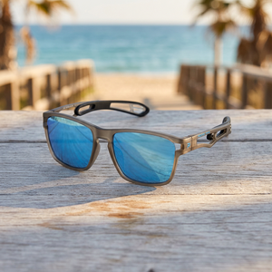 [BITROMAN] Lunettes de soleil de sport unisexes légères à demi-cadre, verres polarisés gris bleu miroir 24g, conçues pour un confort optimal et une utilisation prolongée - Product Image 2