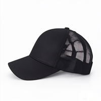 Casquette de baseball unisexe réglable avec broderie de logo personnalisé, couleur unie noire, pour cadeau promotionnel