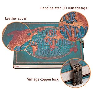 Vintage da phiêu lưu cuốn sách Tạp Chí Album bản đồ thế giới thiết kế với đồng khóa mở rộng Túi Du Lịch Nhật Ký cuốn sách ảnh - Product Image 3