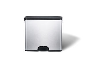 45L 주방 직사각형 재활용 쓰레기통 3 구획 스테인레스 스틸 쓰레기통 - Product Image 2