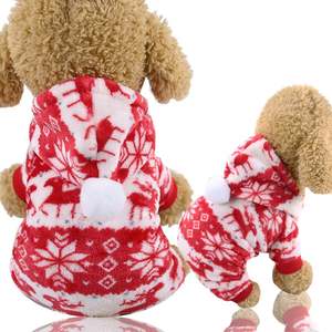 Halloween Christmas Cartoon Flannel Dog Costume Four Legged Warm Plush Pet <strong>Hoodie</strong> for Holiday Party - Product Image 1
