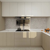 Meubles de cuisine modernes écologiques fabriqués en usine, en bois, luxueux et imperméables, pour villas
