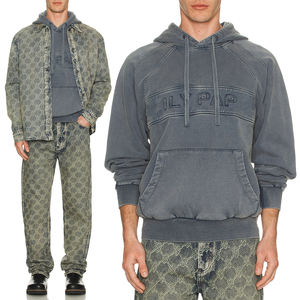 Sudadera con capucha de algodón bordada con logotipo personalizado, Sudadera con capucha de peso pesado lavada con ácido francés Terry para hombre, diseño de Hip Hop - Product Image 1