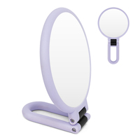 Stock d'entrepôt à l'étranger Petite table Miroir mural Mini miroir de poche de voyage portable Miroir compact pliable avec poignée