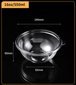 Ciotola in Plastica Rotonda <span class=keywords><strong>PET</strong></span> RPET Trasparente Rigida Monouso per Insalata Dessert Frutta Cibo da Asporto all'Ingrosso - Product Image 3