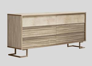 Moda italiana Design in legno massello onice e impiallacciatura Zebrano intarsio 5PC camera da <span class=keywords><strong>letto</strong></span> in legno Neo moderno in legno King Size testiera - Product Image 4