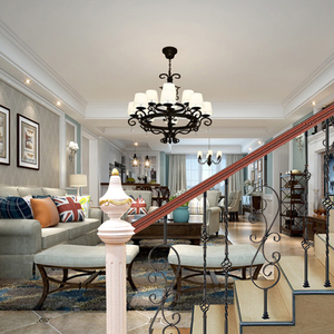 Phật sơn nhà máy bán buôn Dễ dàng cài đặt rèn sắt nhôm lan can biệt thự cầu thang lan can cho khách sạn - Product Image 4