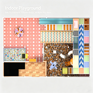Équipement de divertissement intérieur en promotion au Liban : Aire de jeux intérieure souple avec labyrinthe et toboggan en spirale pour enfants - Product Image 3