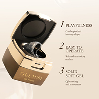 GULAURI DIY Gel de modelage en caoutchouc transparent à effet 3D professionnel, Kit de nail art longue durée, Gel solide pour ongles effet gelée