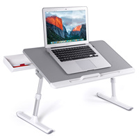 Mode neue PU Leder Laptop Tisch mit Schublade Verstellbarer Laptop Schreibtisch Studiert isch Bett Tablett Sofa Tisch