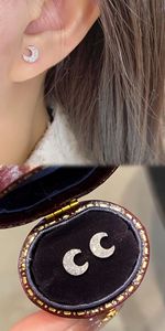 Pendientes de Oro Real de 18K y Diamantes Naturales con Forma de Luna o Estrella para Mujer, Joyería de Lujo Xinfly - Product Image 4