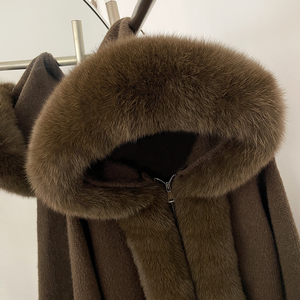 Manteau de luxe OFTBUY en vraie fourrure de renard pour femme, veste à capuche en fourrure naturelle, haute qualité, chaud pour l'hiver, haut de gamme, vente en gros premium - Product Image 4