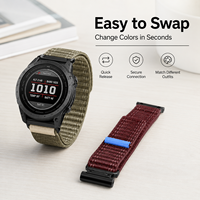 Bracelet de montre en nylon compatible avec Garmin Tactix 8 Fenix 7X 6 Pro Descent Forerunner Wave Loop Hook and Loop QuickFit Sport Strap