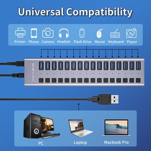 ACASIS 2024, Adaptador de Corriente de 12V/7.5A, Concentrador <span class=keywords><strong>USB</strong></span> de 16 Puertos 3.1 para Tablet y Laptop - Product Image 5