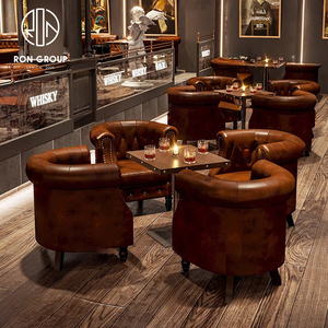 Chino personalizado cuadrado moderno lujo cafetería comercial cuero madera café restaurante Mesa muebles sofá cabina asientos - Product Image 4