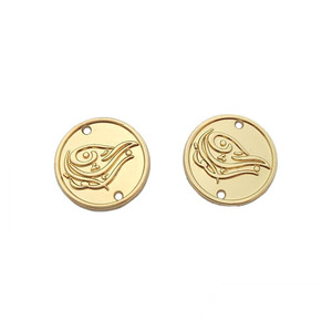 Etiqueta <span class=keywords><strong>de</strong></span> moda personalizada redonda grabada logotipo <span class=keywords><strong>de</strong></span> la <span class=keywords><strong>marca</strong></span> cosiendo etiquetas <span class=keywords><strong>de</strong></span> metal para la <span class=keywords><strong>ropa</strong></span> - Product Image 2