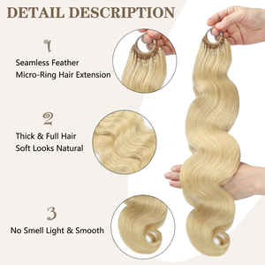 FH <b>Body</b> <b>Wave</b> Miracle Knot Crochet Human Hair #613 Color Ring X Feathering Tip Braids Human Hair Crochet - Product Image 4