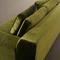 Canapé trois places en velours de style nordique médiéval, rangée droite pour salon, mobilier de petite taille
