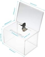 Boîte à dons transparente en acrylique personnalisée, boîte à suggestions sécurisée avec serrure, logo personnalisé, impression sérigraphique, épaisseur personnalisée