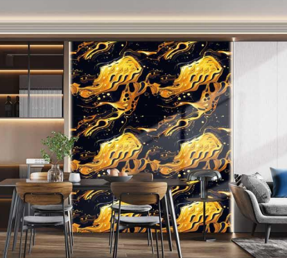 Modern PVC Wall Panel Black and Gold Marble UV Marble Sheet High Gloss ...