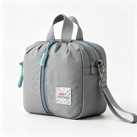 Sac cosmétique en nylon lavé de qualité supérieure, avec fermeture éclair verticale, petit sac de voyage pour articles de toilette, sac à main pour le travail quotidien