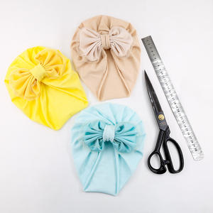 Liquidation vente nouvelle arrivée en mousseline de soie nœud chapeau coloré bébé doux haute extensible élastique Turban Top vente bébé Turban - Product Image 5