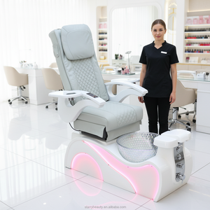 Sillón de Pedicura Eléctrico de Cerámica de Lujo Moderno con Hidromasaje Magnético y Lámpara LED de 7 Colores para Salones de Belleza y Centros de Spa - Product Image 3