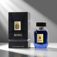 Atomiseur à pompe vide irrégulier avec logo personnalisé Bouteille de parfum de luxe en verre transparent 100ml avec boîte de marque privée