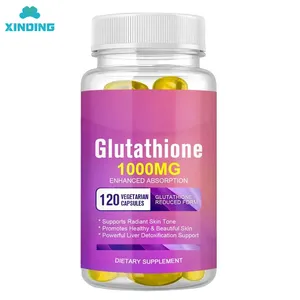 Label pribadi OEM 120 buah Kapsul Glutathione dengan kapsul Anti Penuaan dan kolagen Glutathione