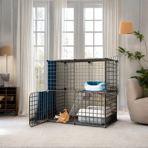 Home Animal Pet <span class=keywords><strong>Playpen</strong></span> da te Flip Top in metallo uccello coniglio porcellini d'India gabbia pollaio multifunzionale case bottone in plastica - Product Image 3