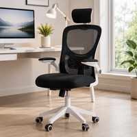 Chaise de bureau exécutive à dossier haut avec appui-tête, pivotante, réglable en hauteur, en tissu maillé, fournie directement par l'usine
