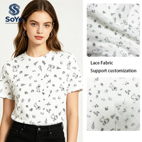 Tissu en polyester tricoté à motif de dessin animé en dentelle, imprimé, pour vêtements et t-shirts – Vente chaude