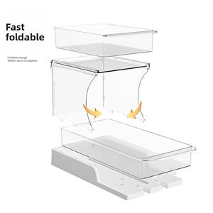 Dưới bồn rửa máy tính để bàn 2 Tier trang điểm trượt kéo ra rõ ràng tổ chức Kệ nhà bếp gia vị lư<span class=keywords><strong>u</strong></span> trữ giá - Product Image 5