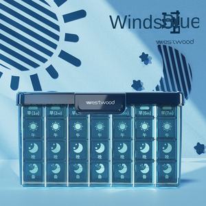 <span class=keywords><strong>Pilulier</strong></span> en plastique PP étanche à l'humidité de grande capacité 21/28 grille <span class=keywords><strong>matin</strong></span> milieu de <span class=keywords><strong>soir</strong></span>ée semaine sept scellé - Product Image 6