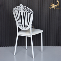 Chaises de salle à manger modernes minimalistes en métal blanc durable, chaises de banquet, salle de mariage, meubles de jardin en fer forgé, salon