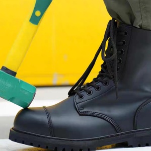 Bottes longues en cuir pleine fleur respirantes pour hommes American Tactical, prix d'usine pour la sécurité personnelle, couleur noire - Product Image 5